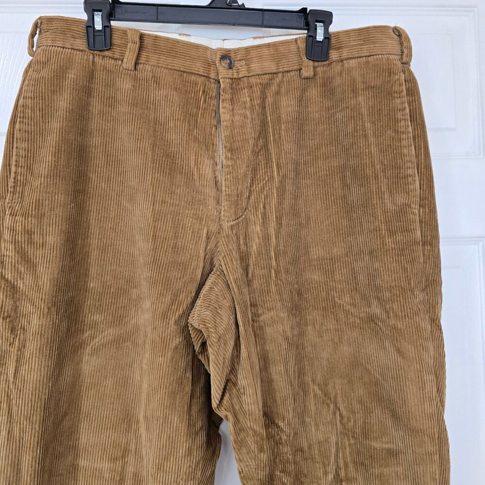 Brooks Brothers Hudson Corduroy Pants Flat Front Brown Sz‎ 36x30